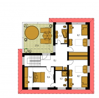Plan de sol du premier étage - TENUITY 502